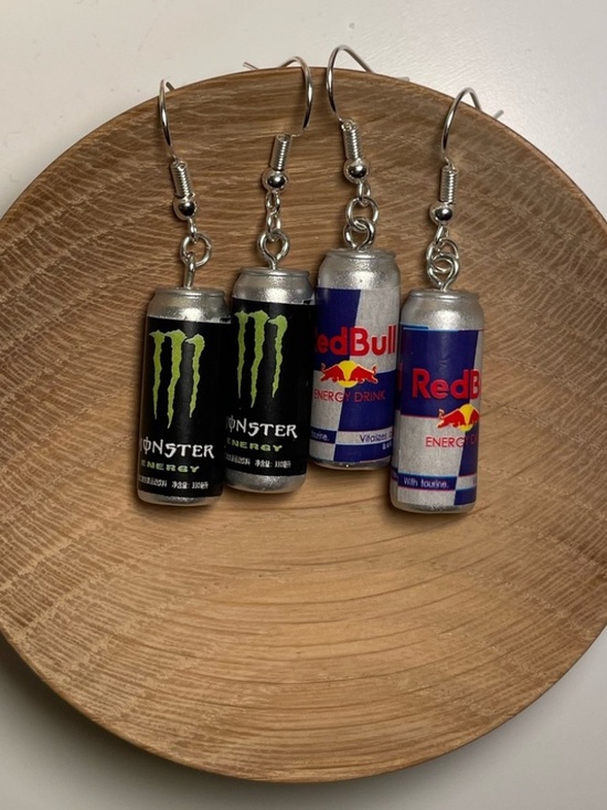 Handmade Jewelry - Energy Drink Can Dangle Earrings